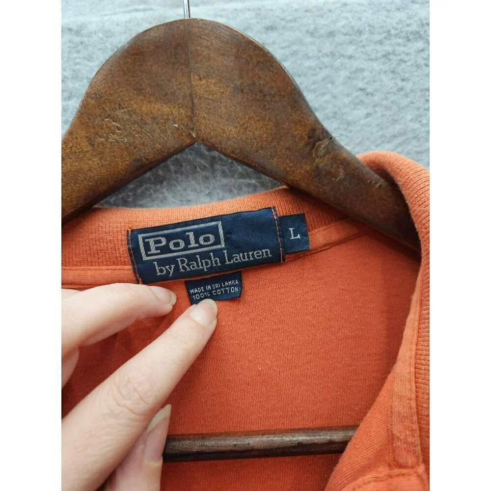 Polo Ralph Lauren Mens Orange Cotton Polo Shirt Size‎ L